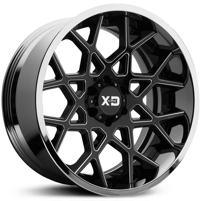 20x10 XD Series XD203 Chopstix Gloss Black Milled w/ Chrome Lip REV