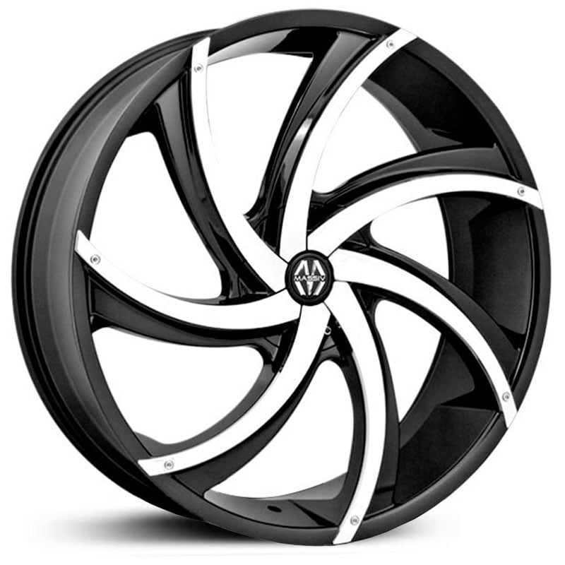 20x8.5 Massiv 920 Turbino Black w/ Chrome Accents RWD