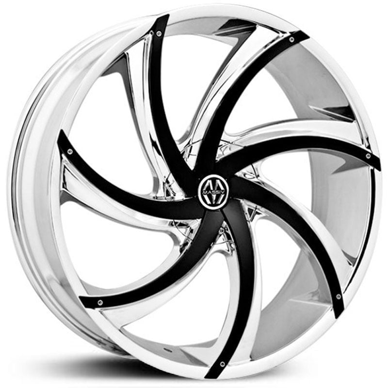 22x8.5 Massiv 920 Turbino Chrome w/ Black Accents HPO