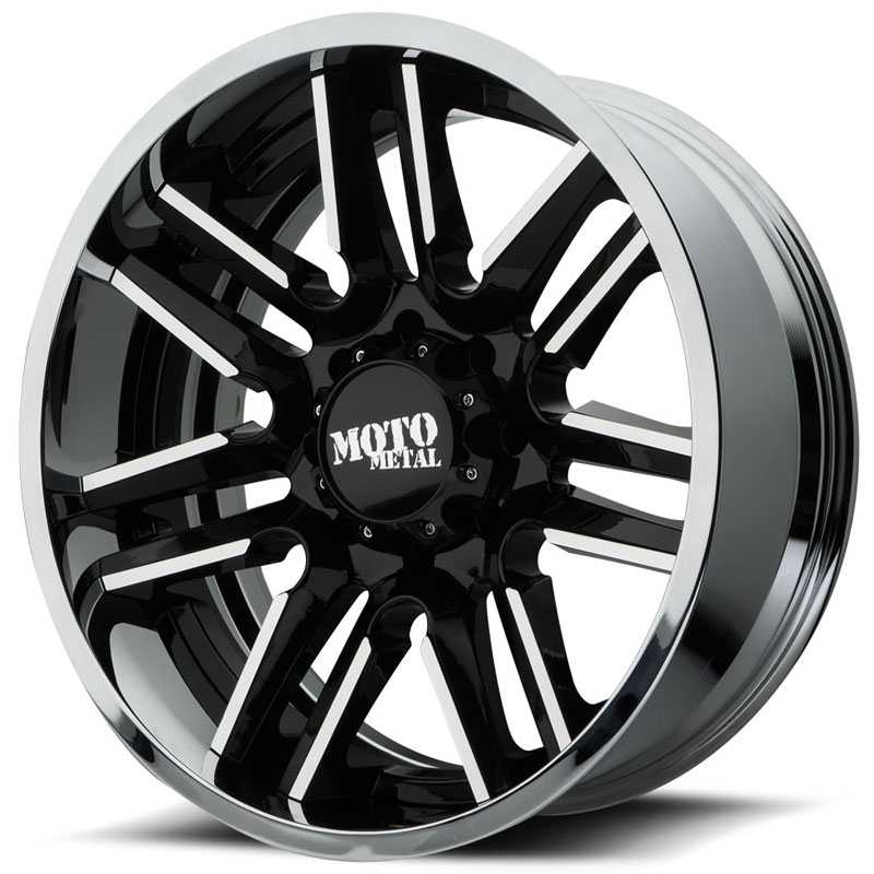 Moto Metal MO202 Gloss Black Machined w/ Chrome Lip