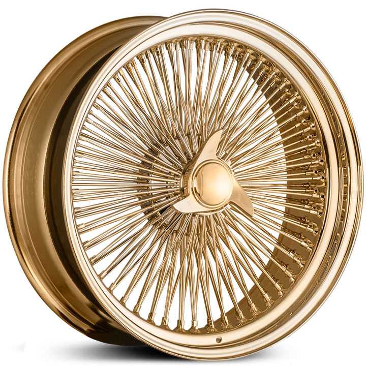Player Wire  Wheels 150 Spoke All Gold Three-Wing Cap