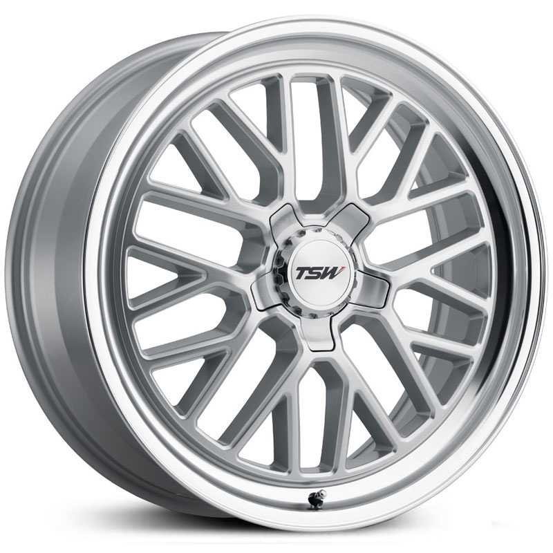 TSW Hockenheim S  Wheels Silver w/ Mirror Cut Lip & Chrome Hex Nut