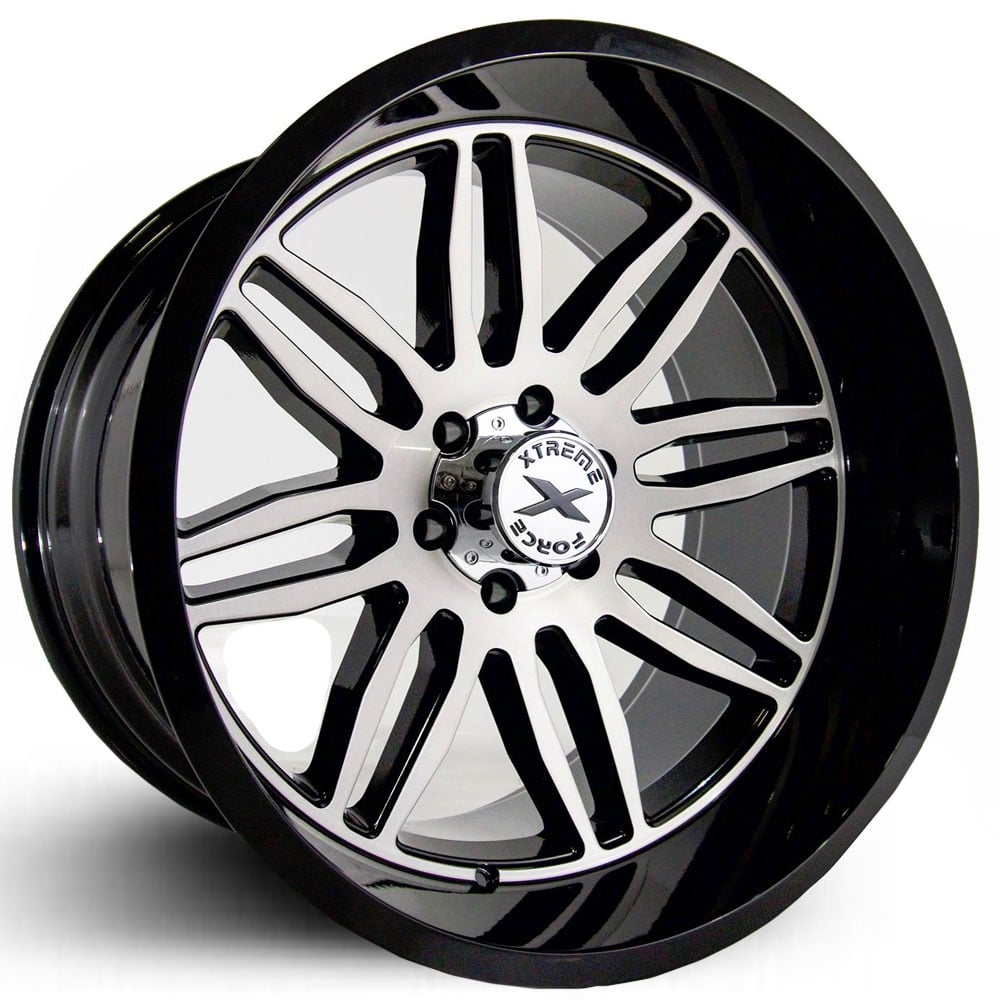 24x14 Xtreme Force XF-5 Black w/ Silver Brushed Face RWD