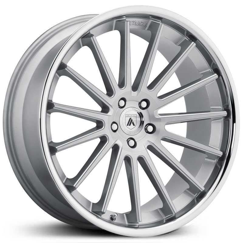24X9 Asanti Black Label ABL-24 Beta Brushed Silver w/ Chrome Lip MID