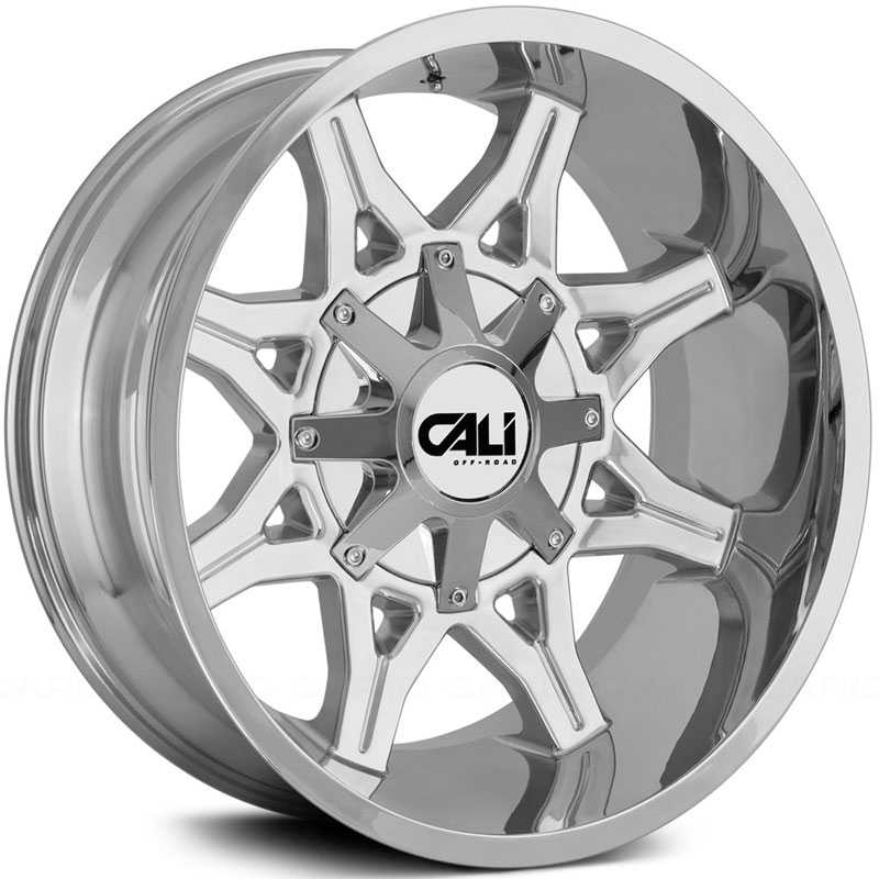 22x12 Cali OffRoad Obnoxious 9107 Chrome REV Wheels and Rims