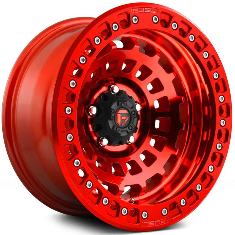 Fuel D100 Zephyr Beadlock  Wheels Gloss Candy Red