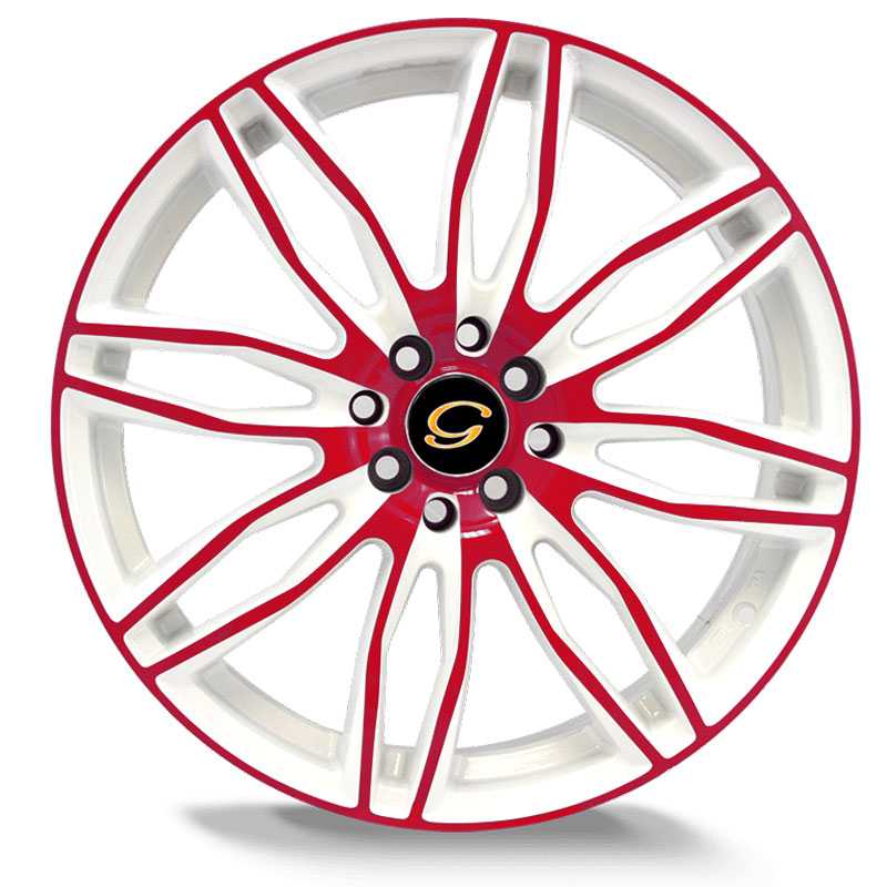 G-Line Alloys G1017  Wheels Gloss White Red Face