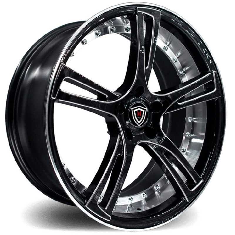 20x9 Marquee Luxury M3247 Gloss Black w/ Milled Face & Machined Inner RWD