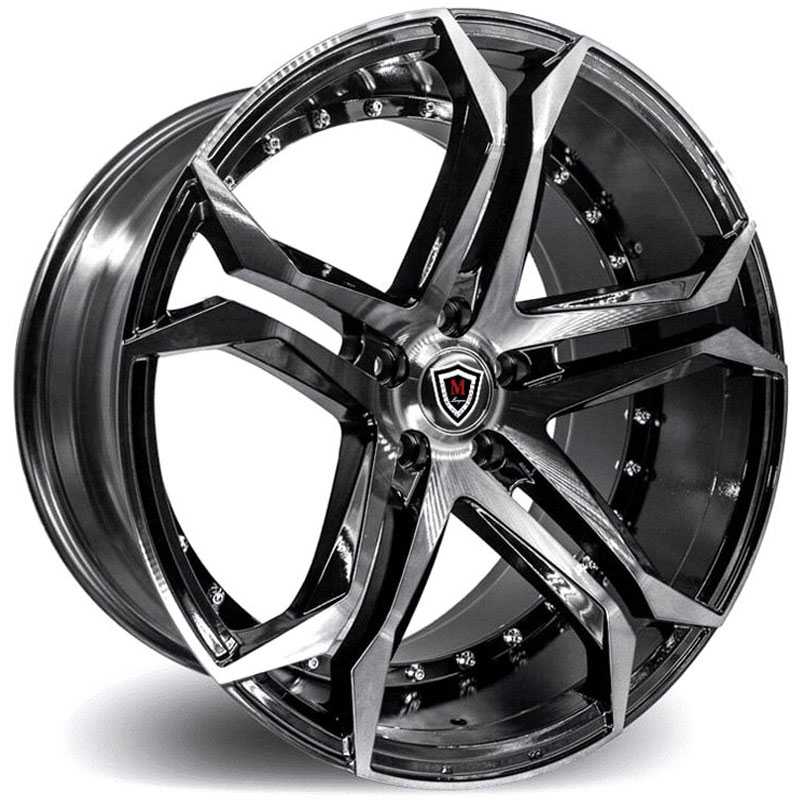 20x9 Marquee Luxury M3284 Black w/ Smoke Machined Face RWD