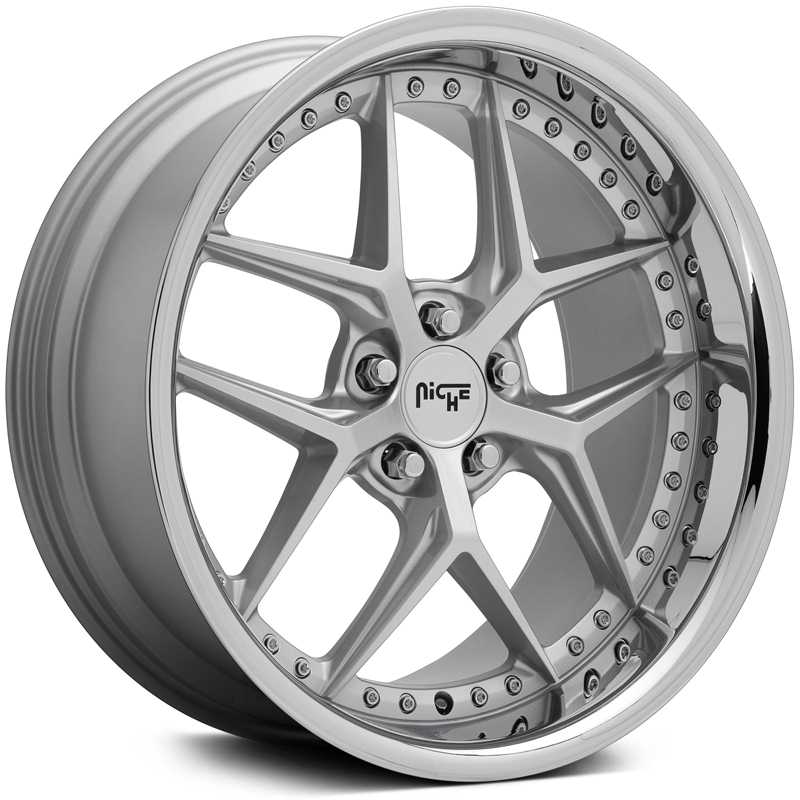 Niche M225 Vice  Wheels Silver w/ Chrome Lip