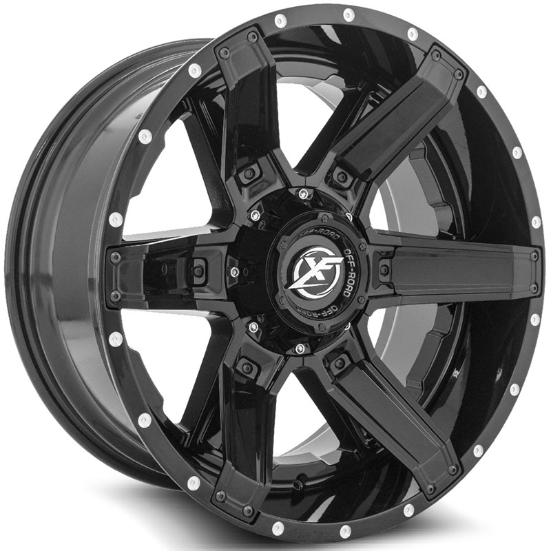22x12 XF Off-Road XF-214 Gloss Black w/ Gloss Black Inserts REV