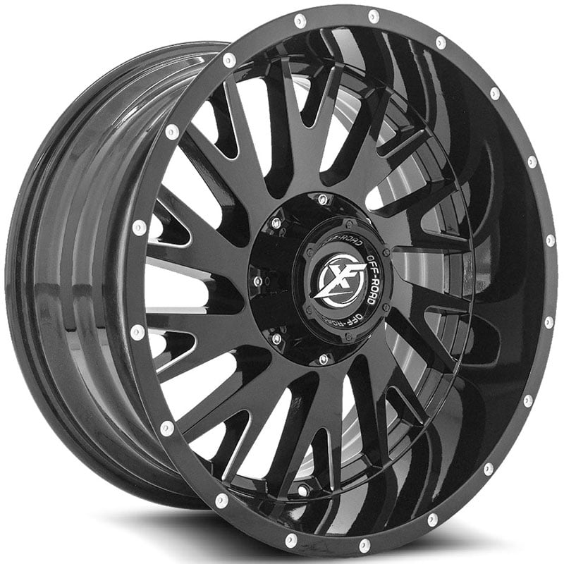 20x12 XF Off-Road XF-221 Gloss Black Milled REV