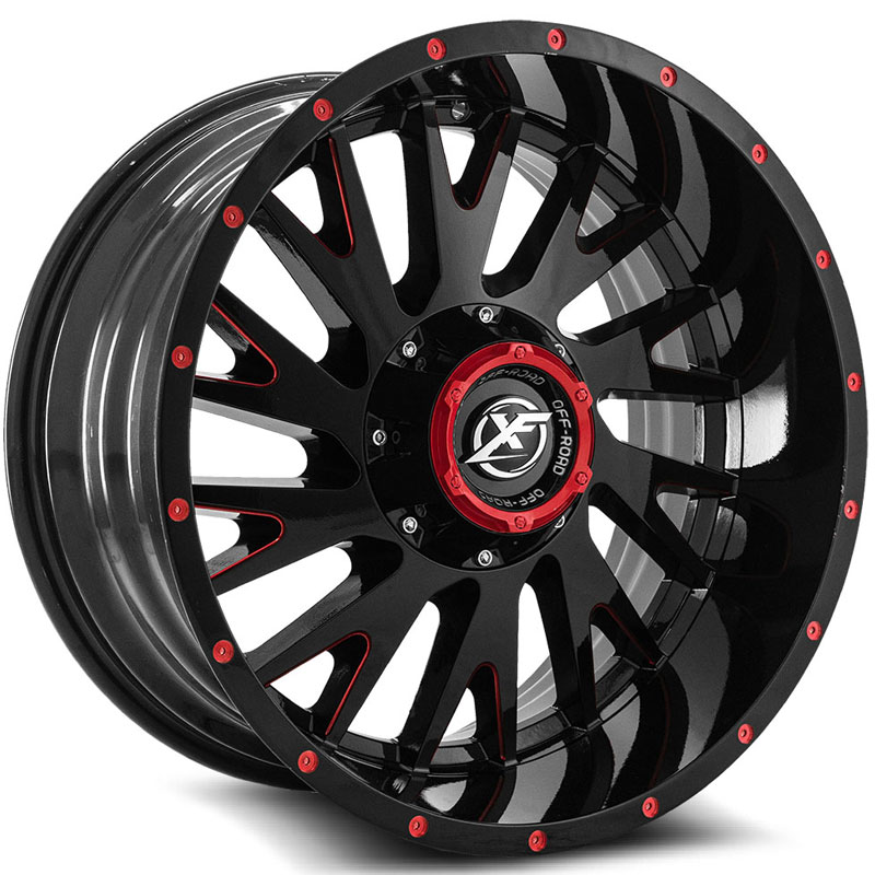 XF Offroad XF-221 Gloss Black w/ Red Milling