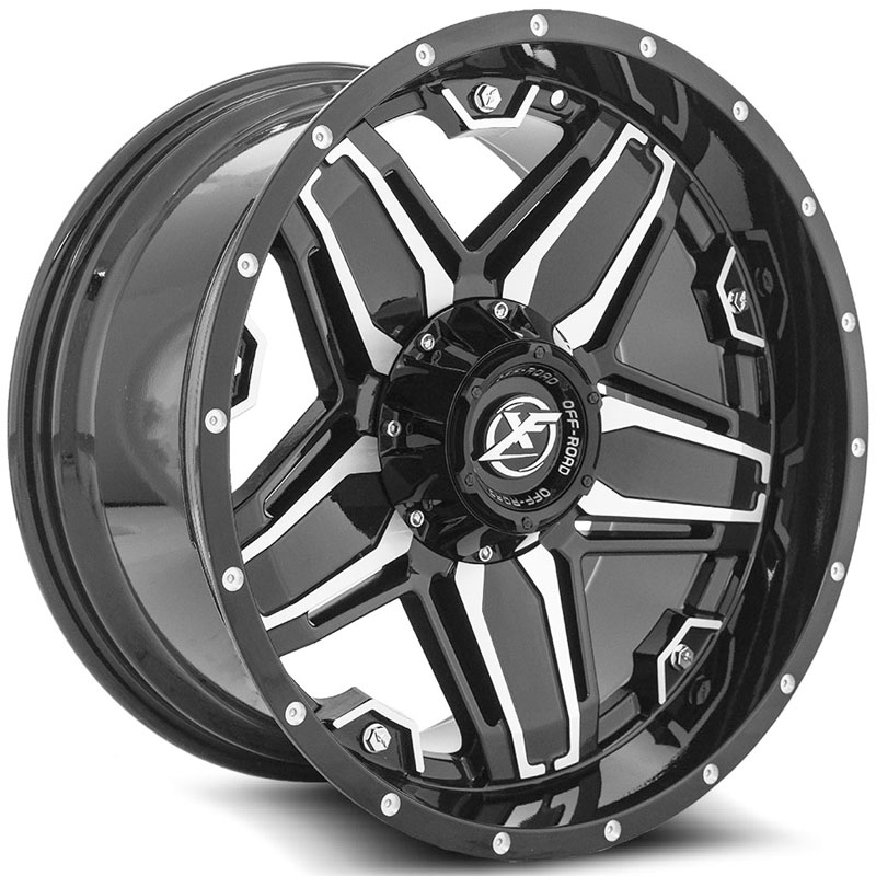 20x10 XF Off-Road XF-223 Gloss Black Machined  REV