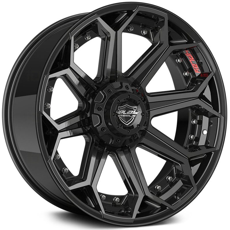 20x10 4PLay 4P80 Brushed Black REV