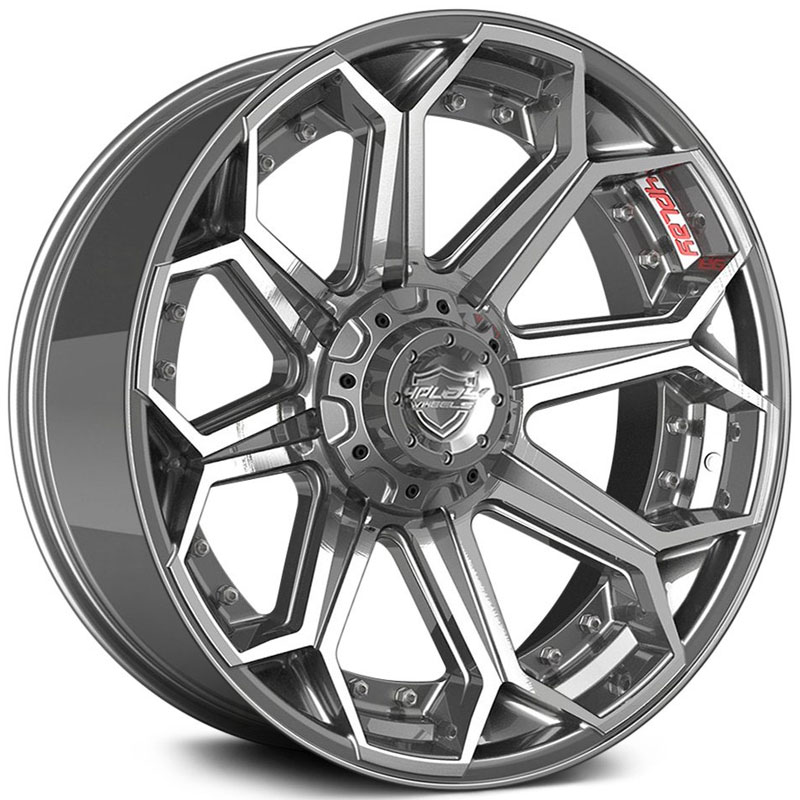 22x12 4PLay 4P80 Brushed Gunmetal REV