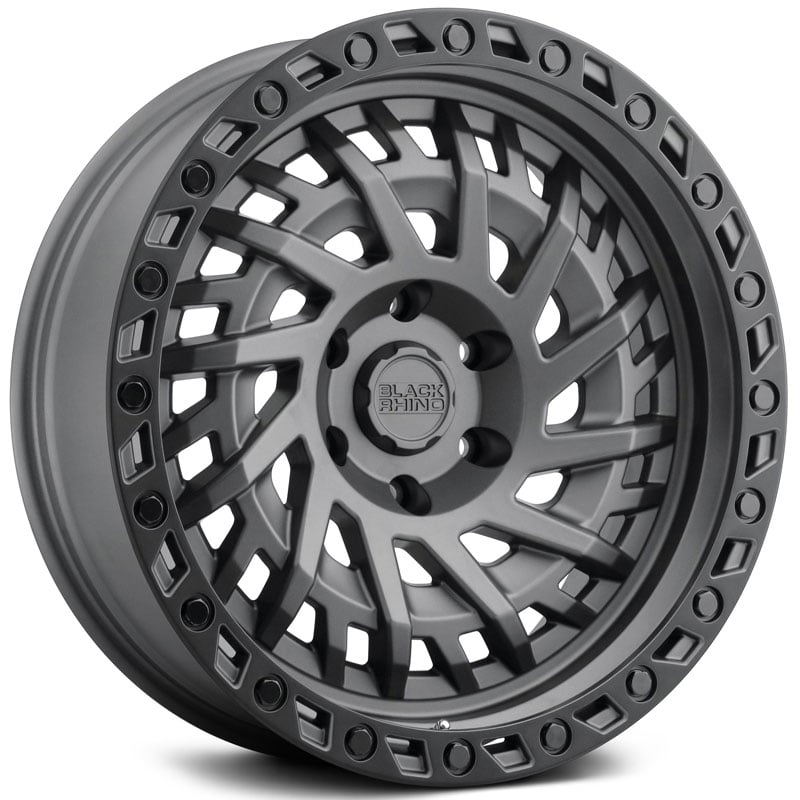 Black Rhino Shredder  Wheels Matte Gunmetal W/Black Lip Edge