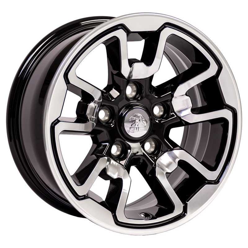 17x8 Dodge Ram Rebel DG55 Replica Polished w/ Gloss Black Inlays MID - 9509575