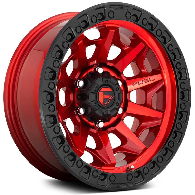 Fuel D695 Covert  Wheels Candy Red Black Bead Ring