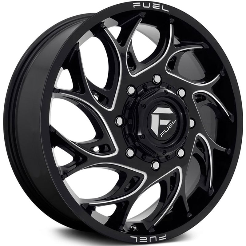 Fuel D741 Runner Front Dually  Wheels Gloss Black Milled