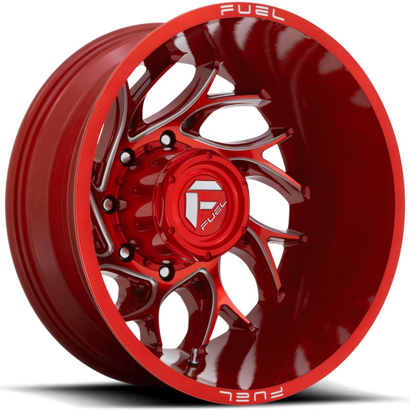 Fuel D742 Runner Rear Dually  Wheels Candy Red Milled