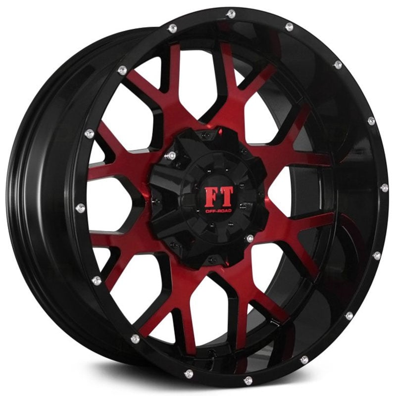 Full Throttle Full Throttle FT0151  Wheels Gloss Black / Red Face