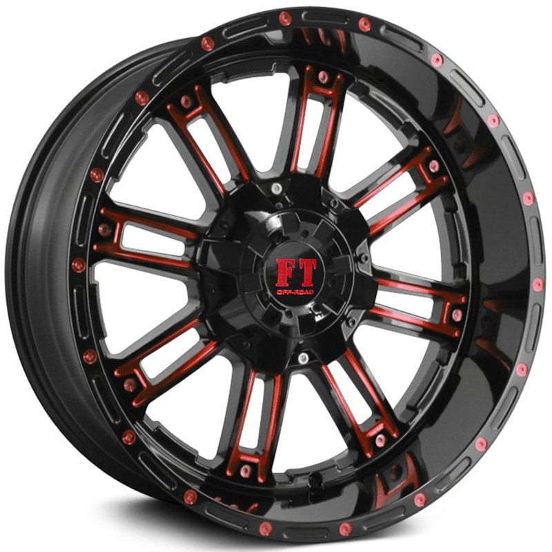 Full Throttle Full Throttle FT8033  Wheels Gloss Black/ Red Milled