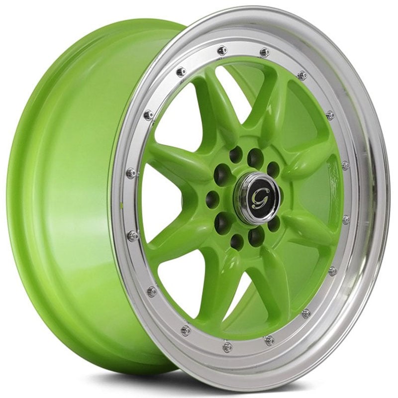 G-Line Alloys G8006  Wheels Green with Machined Lip