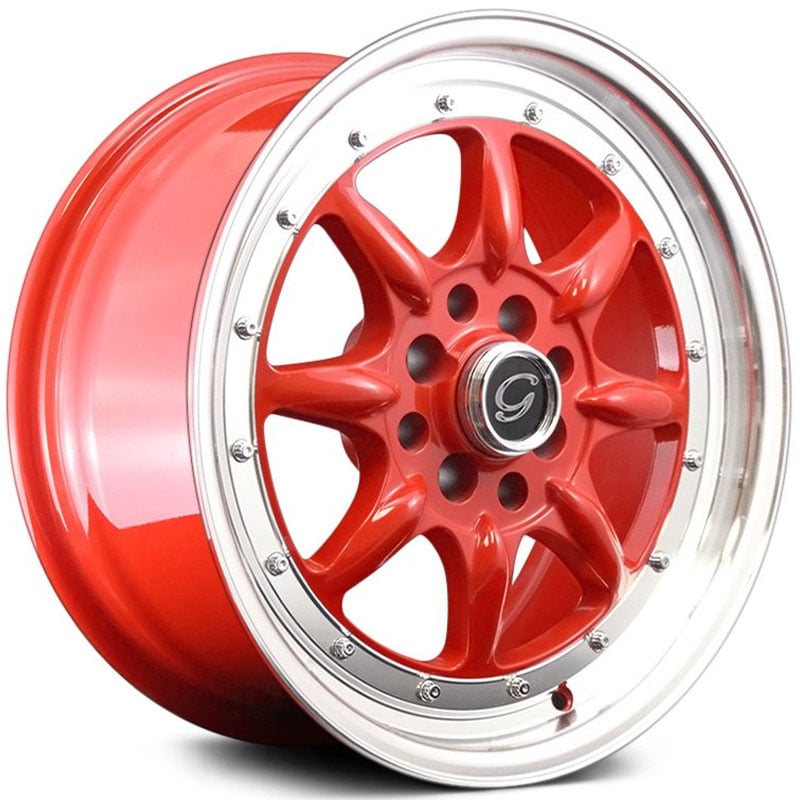 G-Line Alloys G8006  Wheels Red with Machined Lip