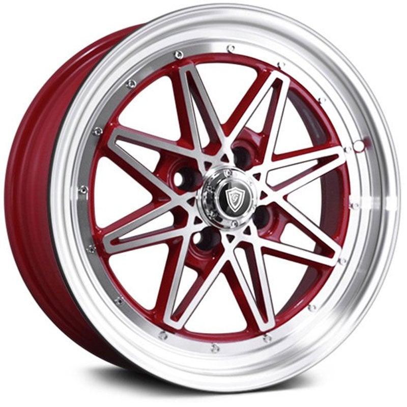 G-Line Alloys G8008  Wheels Red with Machined Lip
