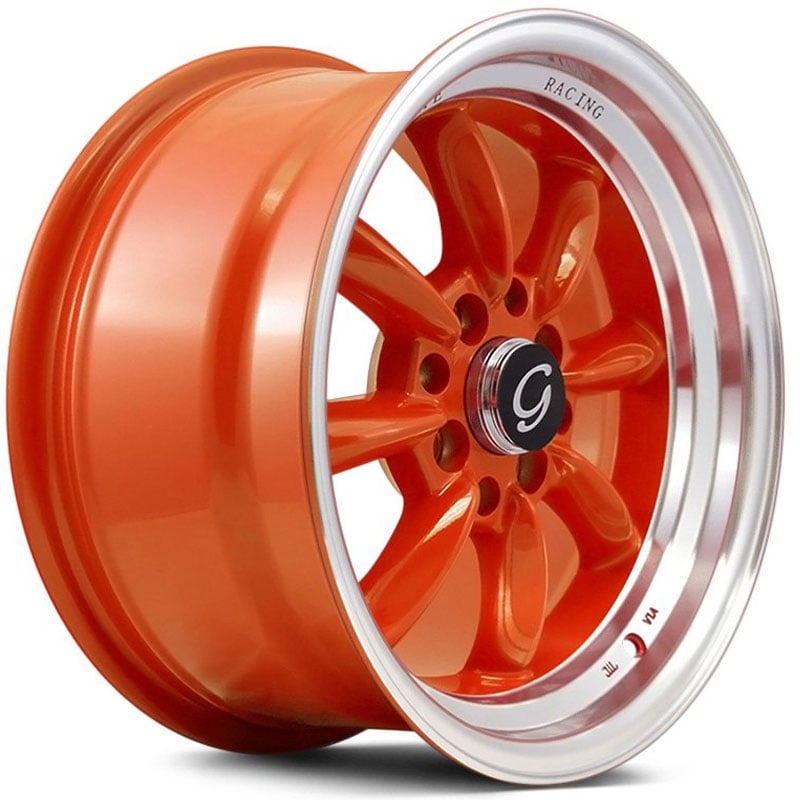 G-Line Alloys G8014  Wheels Orange with Machined Lip