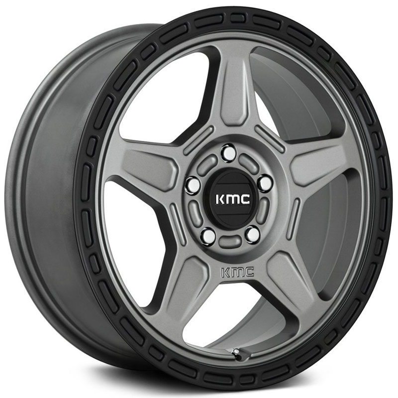 KMC KM721 Alpine  Wheels Satin Gray With Black Lip