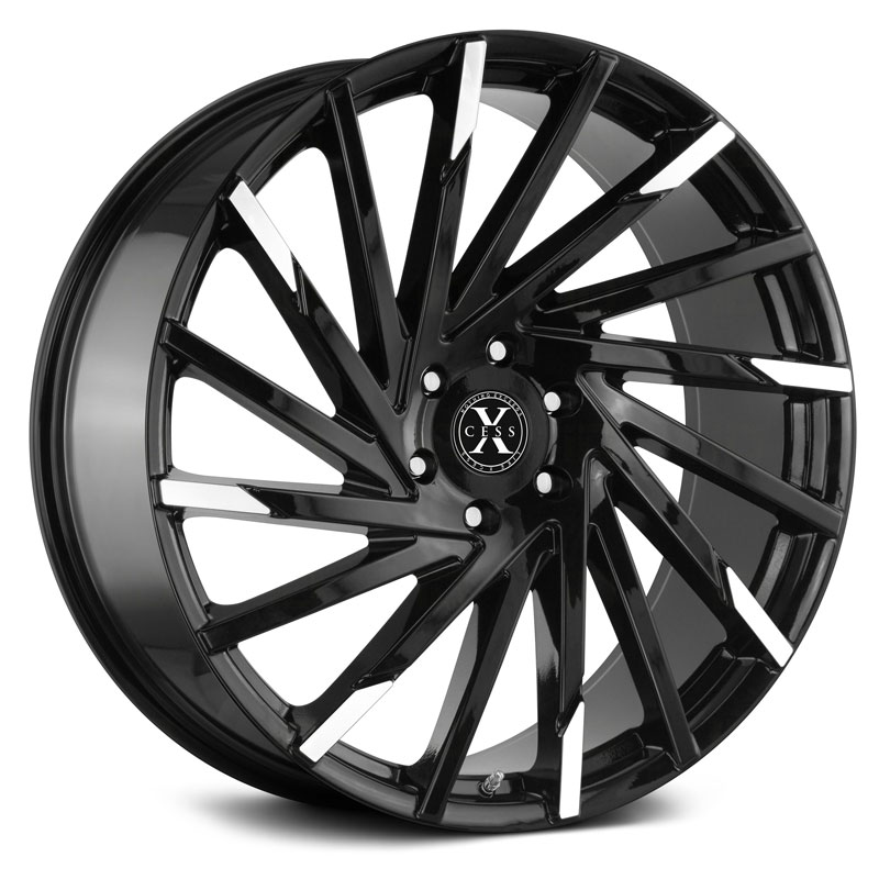 Xcess X02  Wheels Gloss Black Machined Tips