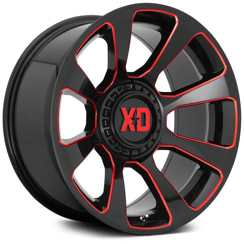 20x9 XD Series XD854 Reactor Gloss Black Milled w/ Red Tint RWD