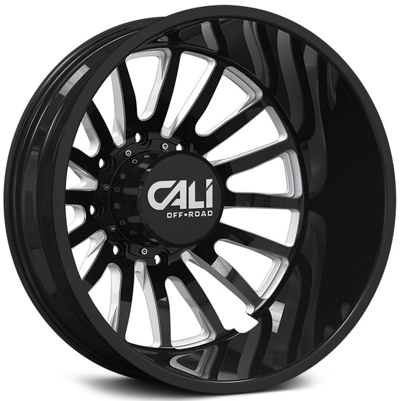 Cali Off-Road Summit 9110D Rear  Wheels Gloss Black w/ Milled Spokes