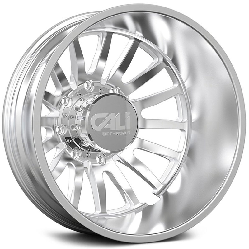 22x8.25 Cali Off-Road Summit 9110D Dually Rear Polished w/ Milled Spokes REV