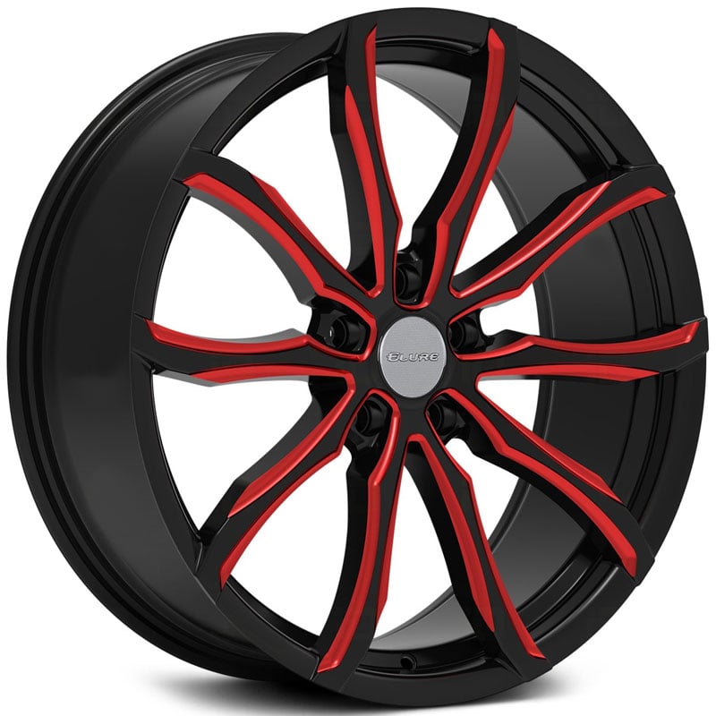 Elure 051  Wheels Black Red Milled