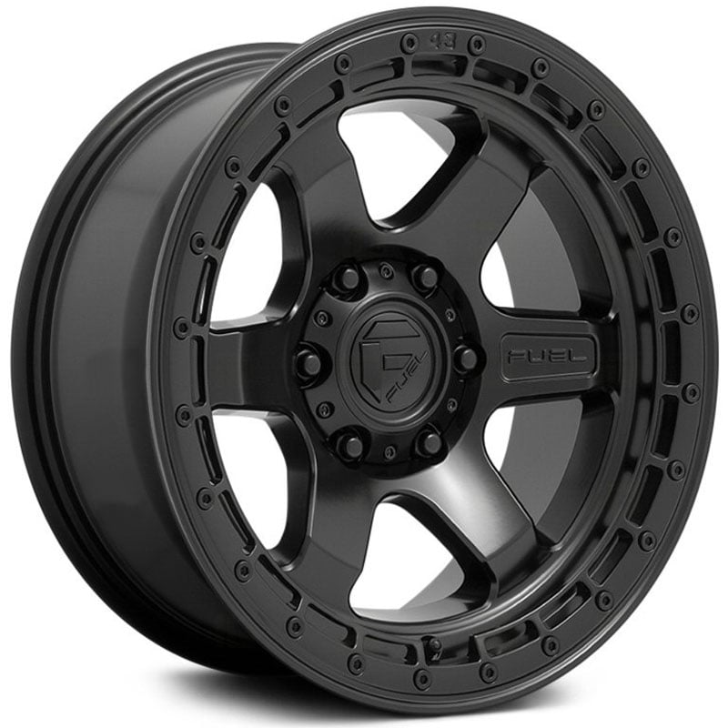 Fuel D750 Block  Wheels Matte Black w/ Black Ring