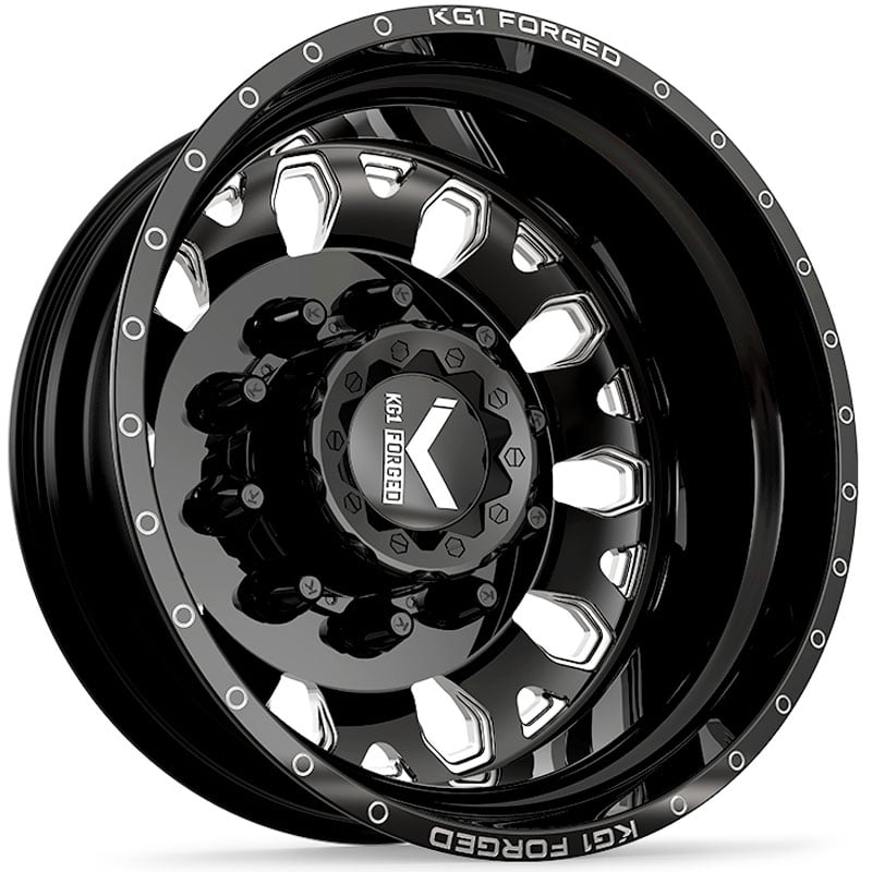 KG1 Forged KD002 Honor Dually Rear  Wheels Gloss Black Machined