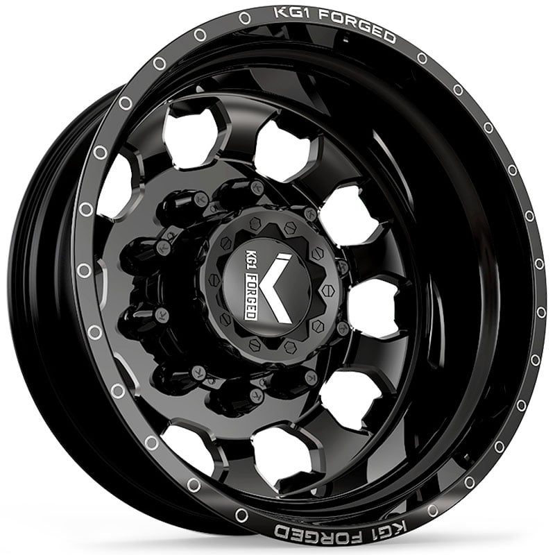 KG1 Forged KD003 Sarge Dually Rear  Wheels Gloss Black Machined