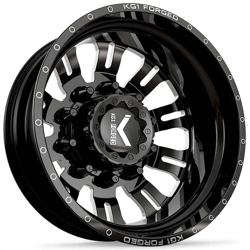 KG1 Forged KD004 Duel Dually Rear  Wheels Gloss Black Machined