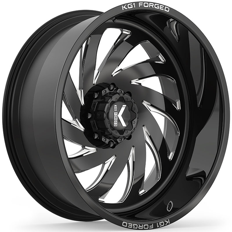 KG1 Forged KF007 Curl 24x12 Gloss Black Machined REV
