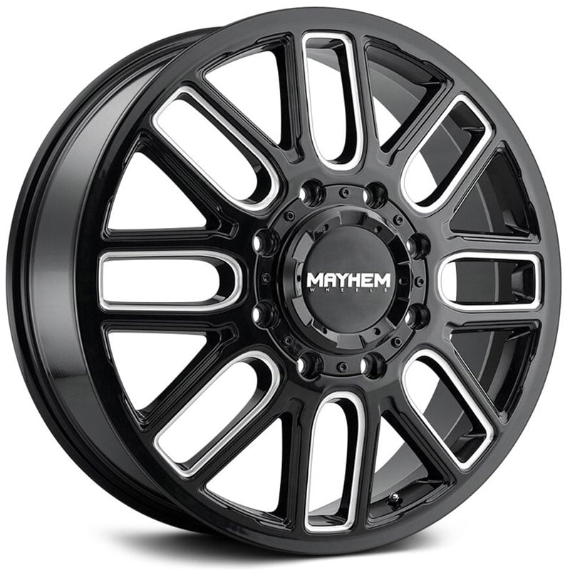 Mayhem Cogent 8107 Dually  Wheels Gloss Black w/ Milled Spokes