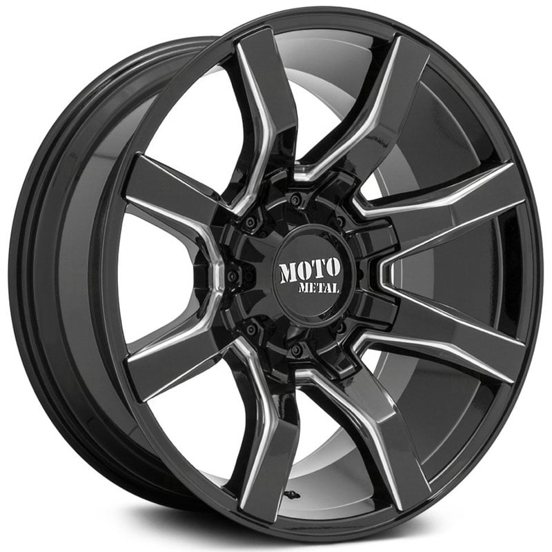 Moto Metal MO804 Spider  Wheels Gloss Black Milled