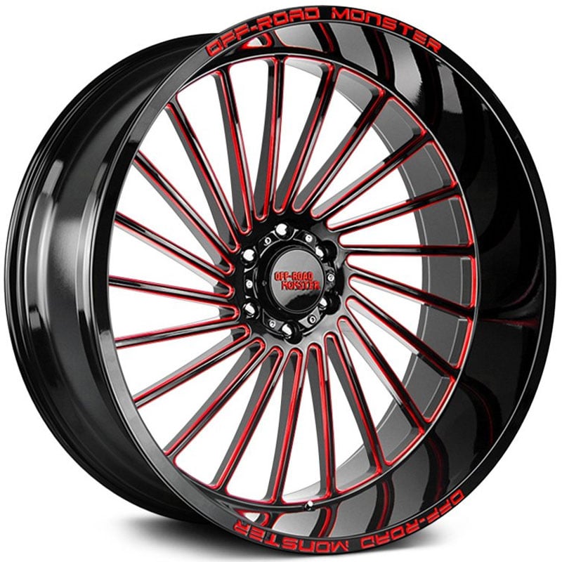 Off-Road Monster M27  Wheels Gloss Black Candy Red Milled