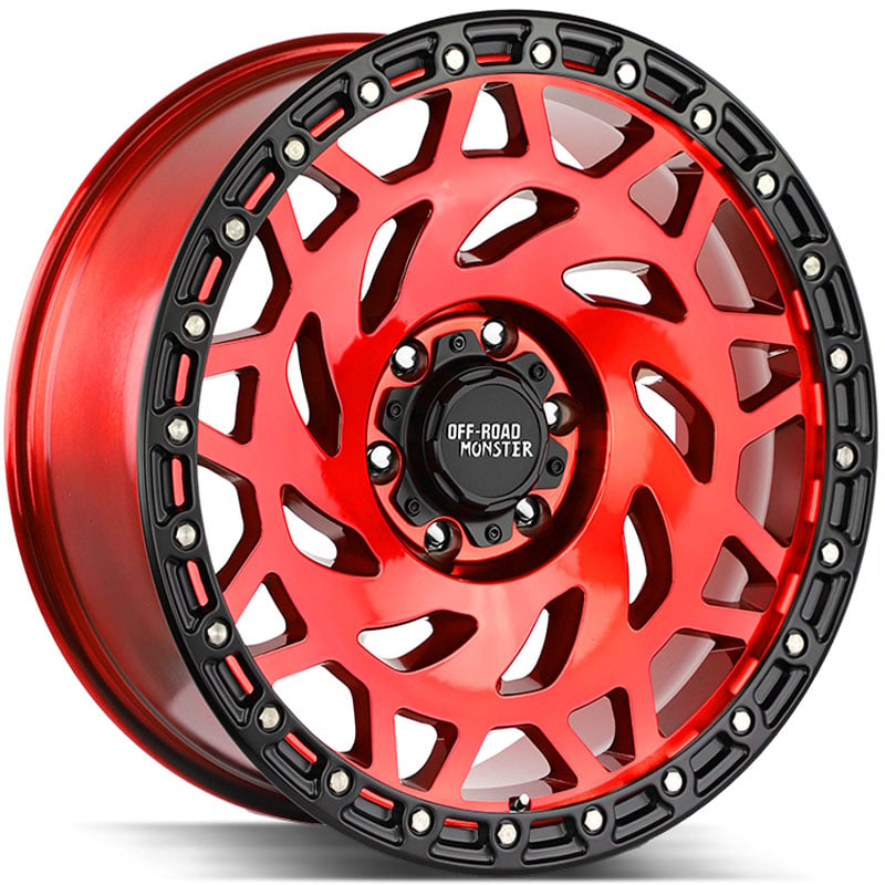 Off-Road Monster M50  Wheels Candy Red w/ Black Ring