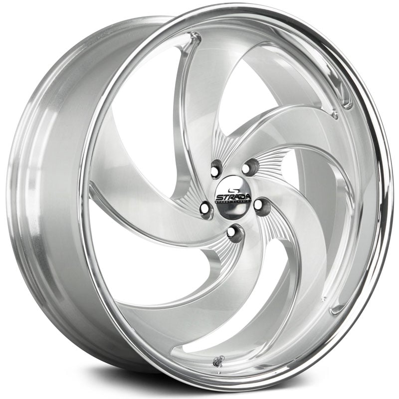 Strada Street Classics Retro 5  Wheels Brushed Silver Face Milled w/ SS Lip
