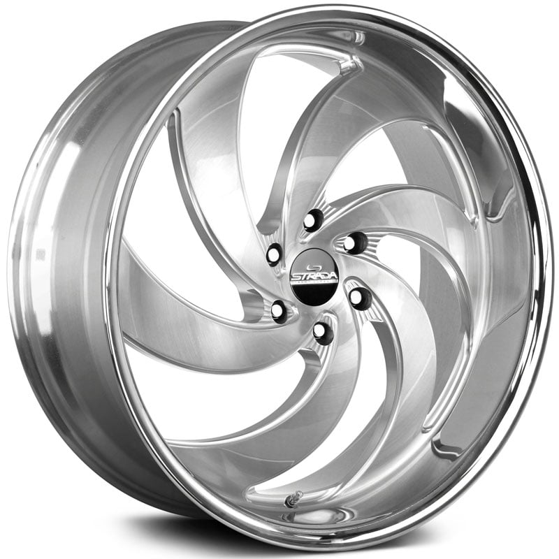 Strada Street Classics Retro 6  Wheels Brushed Silver Face Milled w/ SS Lip