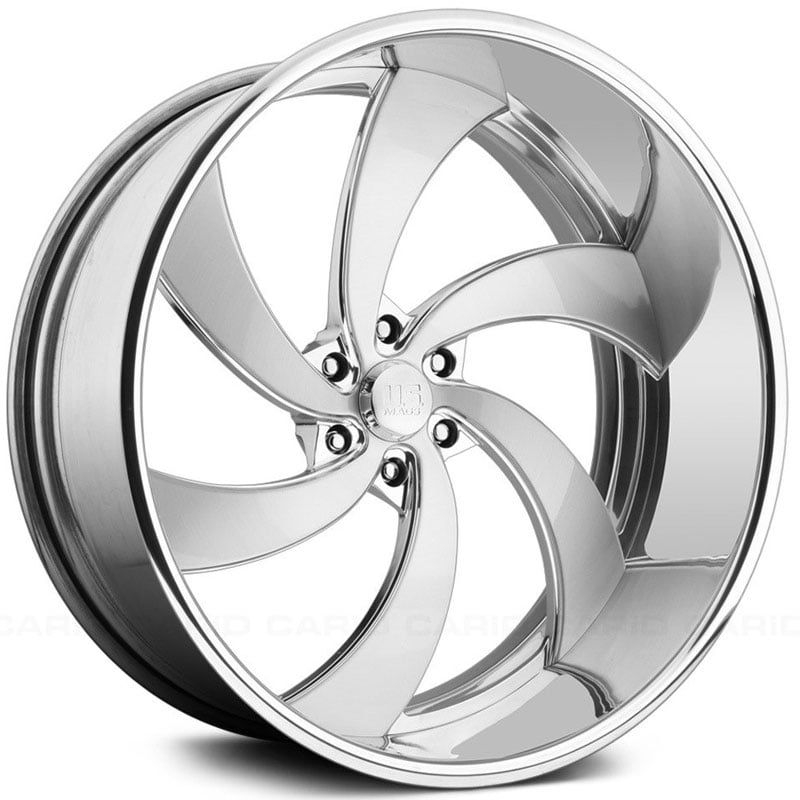 US Mags Desperado 6 US424  Wheels Brushed Face w/ Gloss Clear & Polished Lip
