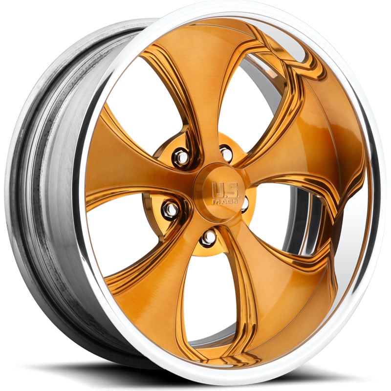 US Mags Templar US618  Wheels Brushed Face w/ Trans Copper Clear & Polished Lip